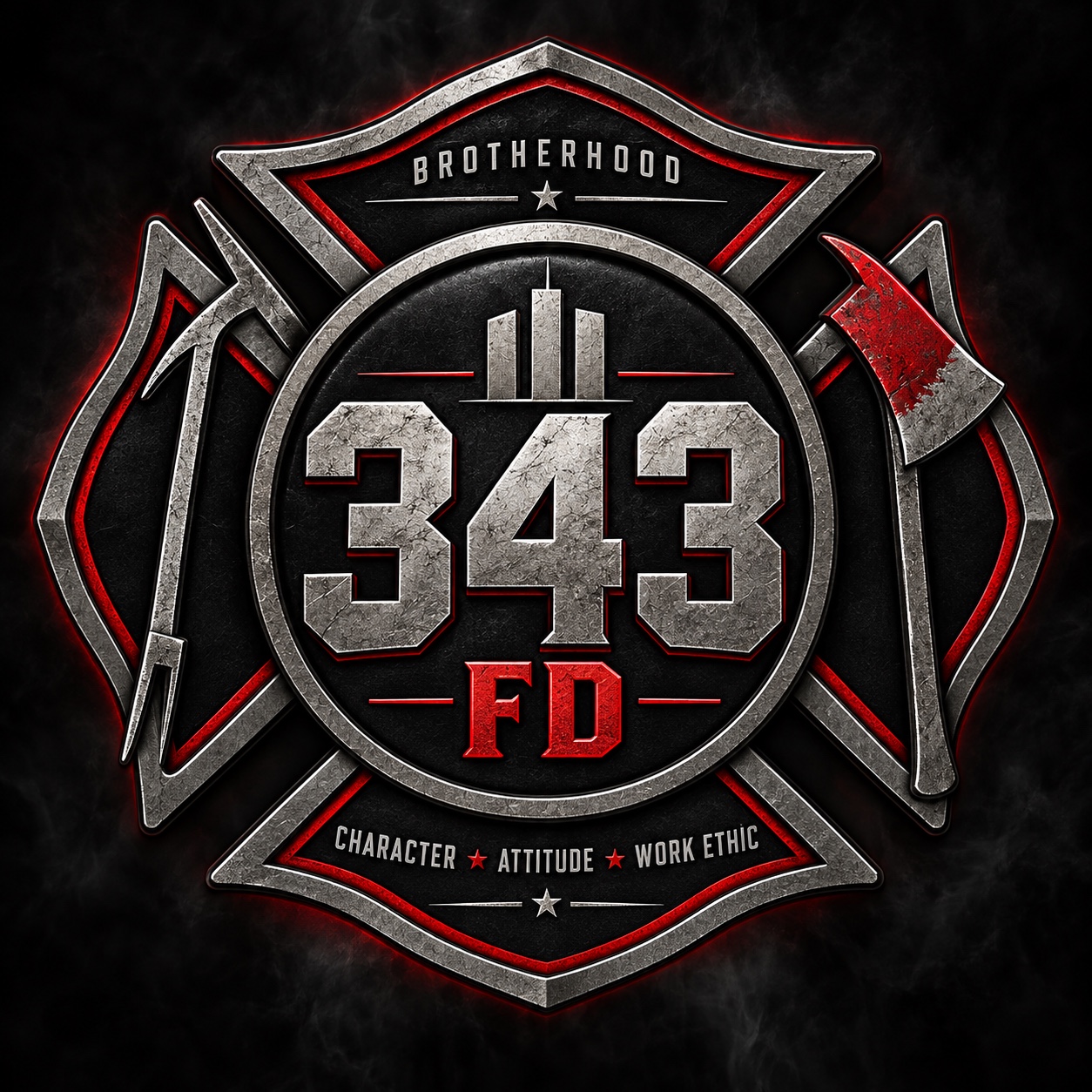 343FD Brotherhood crest with Halligan and axe